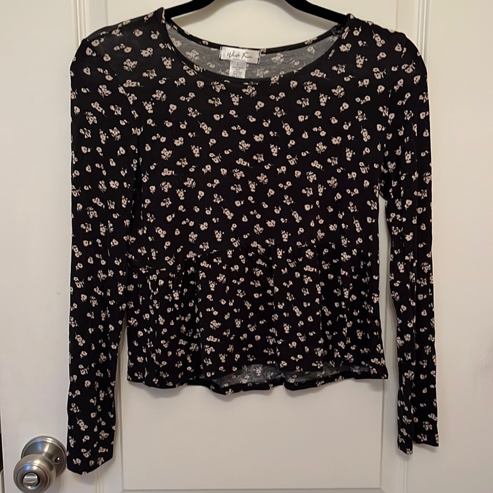 girls floral long sleeve top